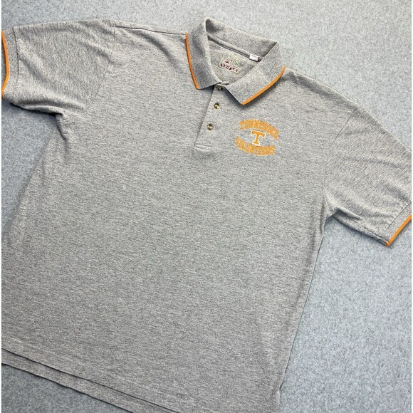 Tennessee Volunteers AS SPORTS Polo Mens XL X-Large Gray Orange VTG Y2K Golf - Picture 1 of 9